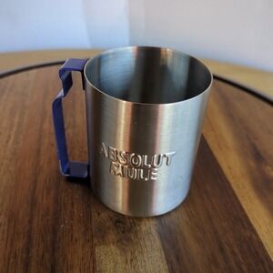 Absolut Vodka Moscow Mule Cup Mug Stainless Bottle Shaped Handle Blue